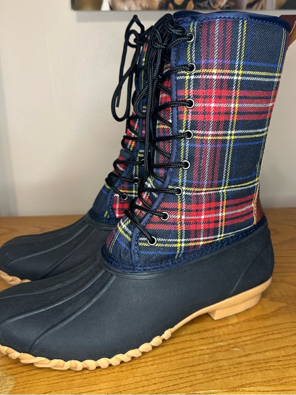 Sociology Joan Plaid Shearling Lined Duck Boots Women's Size 10 - Picture 3 of 8
